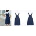 Damen Knopf Latzhose Kleid A-Linie Hosenträger Overall Rock Kleid Bekleidung