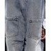 Damen Overall Denim Jeans Freizeit Hosen Breite Beine Tasche Latzhose Bekleidung