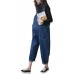 DFGHN Lockere Latzhose Für Frauen-Denim-Overall Mit Tasche Beiläufige Schwangere Straps Jeans Blau Bekleidung