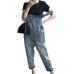 DFGHN Loser Denim-Overall Für Frauen Latzhose Mit Tasche Distressed Denim-Hosen-Jeans S Bekleidung