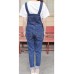 Qitun Damen-Latzhose Wash Overalls für Denim Jean Jumpsuits Retro Trousers Bib Pants Bekleidung