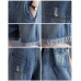 Shengwan Latzhose Damen Kurz Jeanshose Baggy Jumpsuit Overall Denim Sommerhose mit Taschen Bekleidung