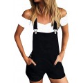 XINGENG Kurze Denim-Latzhose für Damen elastische Jeans ärmellos mit Taschen Baumwolle Mädchen Einteiler Sommeranzug Jumpsuit Bekleidung