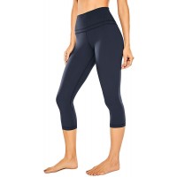 CRZ YOGA Damen Yoga Capri Leggings Sport Hose mit Hoher Taille-Nackte Empfindung -48cm Marine 19'' - R418 38 Bekleidung