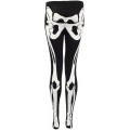 Fast Fashion Damen Leggings Skelett Knochendruck Viskose-Jersey Bekleidung