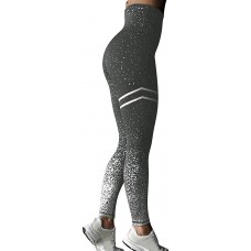 FEMLE Damen High Taist Stripe Printed Yogahosen Slim Fit Sportliche Leggings Bekleidung
