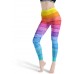 Gamoii Damen Sports Leggings Regenbogen Streifen Gedruckt Sporthose Yogahose Hohe Taille Lang Fitnesshose Bekleidung
