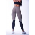 Nebbia High waist leggings mesh in a contrast colors color Mocha size L Bekleidung