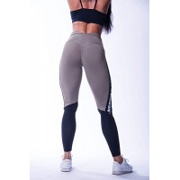 Nebbia High waist leggings mesh in a contrast colors color Mocha size L Bekleidung