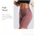 Yaavii Damen Kurze Leggings mit Pfirsich Design Sport Leggings Blickdicht Hohe Taille Shorts Workout Tights mit Taschen Bekleidung