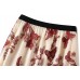 Carolilly Damen Langer Tüllrock mit Schmetterlings-Stickerei in der Taille elastisch Casual Rot One size Bekleidung