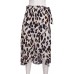 Damen Leopardenmuster Rock Chiffon Verband Einstellbar Hoher Taille Lässig Lose Sommer Röcke Bekleidung