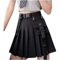 goodjinHH Damen Mädchen Gothic JK Uniform Minirock High Waist A-Linie Faltenröcke Kurzer Rock Bekleidung
