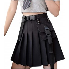 goodjinHH Damen Mädchen Gothic JK Uniform Minirock High Waist A-Linie Faltenröcke Kurzer Rock Bekleidung