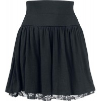 Rotterdamned Floral Lace Skirt Frauen Mittellanger Rock schwarz Anlässe & Feiertage Basics Bekleidung