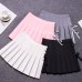 WOYAOFEI Women’s Basic one-Colour Versatile Stretchy Casual Flared Mini Skirt A-line Bag hip Plaid Pleated Mini Bekleidung