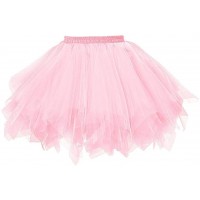 Xmiral Tüllröcke Petticoat Minirock Damen Elastische Taille Tutu Rock Ballet Unterkleid UnterrockN One Size Bekleidung