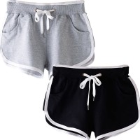 Beauty_yoyo Laufshorts Yoga Gym Shorts für Damen Teenager Mädchen Traningshose Outdoor Sporthose 2er-Pack Bekleidung