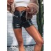 CORAFRITZ Damen-Shorts mit Reißverschluss hohe Taille Bauchkontrolle einfarbig PU-Leder Bekleidung