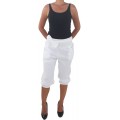 Damen Capri Sommerhose Stoffhose Shorts Bermuda Sport Aladin 3 4 Kurze Pump Hose Bekleidung