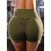 FOBEXISS Nahtlose Damen-Sporthose für Workout Yoga Laufen hohe Taille Bauchkontrolle Radfahren Sommer Hotpants gerüscht Push-Up-Shorts Bekleidung