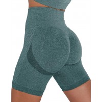 MANIFIQUE Nahtlose Yoga-Shorts für Damen hohe Taille Bauchkontrolle Push-Up-Laufen elastische Shorts Kompression Hotpants Bekleidung
