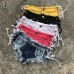 TENDYCOCO Frauen Low-Waist Mini Denim Kurze Sommer Mode Loch Hotpants Sexy Jeans für Mädchen Damen- Gelb Größe S Bekleidung