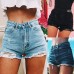 Unterhosen Damen Pantys Damen Fashion Ripped Frayed Hole Denim Shorts Sommer Frauen High Waist Jeans Hot Pants Bekleidung