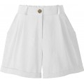 XinYangNi Damen-Sommer-Shorts für den Sommer klassische Mode bequeme Culottes elastische Taille breite Beintaschen lässige Shorts - Weiß - X-Groß Bekleidung