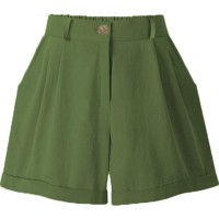 XinYangNi Damen-Sommer-Shorts für den Sommer klassische Mode bequeme Culottes elastische Taille breite Beintaschen lässige Shorts - Grün - X-Groß Bekleidung