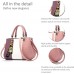 NICOLE & DORIS Damen Handtasche Umhängetasche Henkeltasche Kuriertasche Elegant Damen Handtaschen mit Kaninchen Pelz Kugel Plüsch Schlüsselring Pink 2 Schuhe & Handtaschen