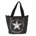 Star Shopper Bag Vintage Stern Damen Stamp Tasche Fashion Henkeltasche Canvas Stoff Schwarz Schuhe & Handtaschen