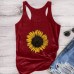 TOFOTL Blusenshirt Damen Kurzarm Frauen Plus Size Summer Sunflower Print Rundhalsausschnitt Ärmelloses T-Shirt Top Tank Bekleidung