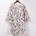 Yowablo Bluse Schal Tops Outwear Frauen Leopardenmuster Chiffon Beach Kimono Long Cardigan Bekleidung