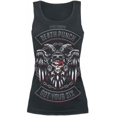 Five Finger Death Punch Biker Badge Frauen Top schwarz Band-Merch Bands Bekleidung