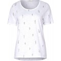 Cecil Damen Mini Birds T-Shirt White X-Small Bekleidung