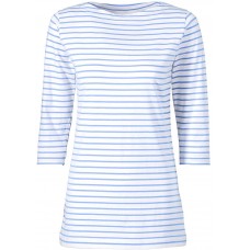 CLINIC DRESS Longshirt Damen - Ringelshirt 3 4 Arm Stretch mit 95% Baumwolle für Krankenschwestern Ärztinnen und Pflegepersonal Bekleidung