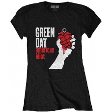 Green Day Frauen American Idiot Schwarz Tailliertes T-Shirt Bekleidung