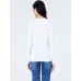 -Marke MERAKI Damen Langärmeliges T-Shirt mit V-Ausschnitt 2er Pack Weiß White White 44 Label XXL Bekleidung