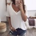 OYSOHE Tops Damen Weiß Neueste Sommer Frauen Damen Schulterfrei V-Ausschnitt T-Shirt Kurzarm Tops Bluse Bekleidung