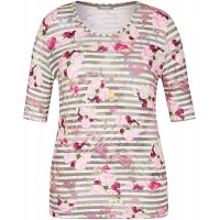 Rabe Damen Shirt mit floralem Muster und Streifen Bekleidung
