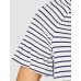 Scotch & Soda Damen Striped Tee with Smocked Short Sleeves T-Shirt Bekleidung