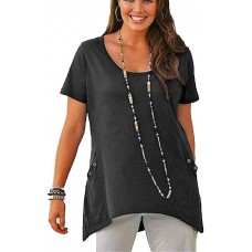 Sheego T-Shirt Longshirt schwarz mit Nieten 820879 Bekleidung
