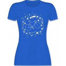 Shirtracer - Radsport - Fahrrad Sternenkonstellation - Tailliertes Tshirt für Damen und Frauen T-Shirt Shirtracer Bekleidung