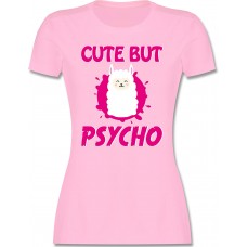 Shirtracer - Sprüche - Cute but Psycho Alpaka - Tailliertes Tshirt für Damen und Frauen T-Shirt Shirtracer Bekleidung