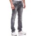 Rusty Neal Jeanshose Herren Dicke Naht Weiße Ziernaht Grau Jeans Regular Fit Stretch -45 Bekleidung
