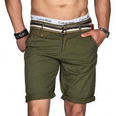Indicode Herren Sommer Bermuda Chino Shorts Kurze Hose Sommerhose Short mit Gürtel B499 Bekleidung