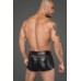 Noir Handmade Herren Shorts aus Wetlook Material schwarz erotischer Männer Slip Kurze Hose Blickdicht mit Netzeinsätzen Bekleidung