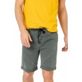 Sublevel Herren Bermuda Shorts mit Knopfleiste | Kurze Sweat-Hose in Denim Optik Green 29 Bekleidung
