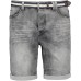 Sublevel Herren Jeans Bermuda-Shorts mit Gürtel & Stretch Grey 38 Bekleidung